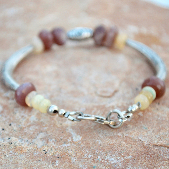 Chocolate Moonstone Opal Welo Sterling Bracelet - Picture 6 of 6